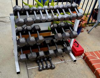 Huge set of weights  and Rack