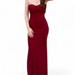 Burgundy backless dress