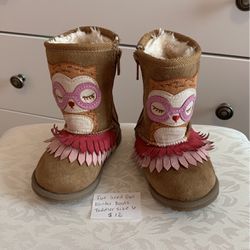 Toddler Girl Owl Winter Boots  Thumbnail