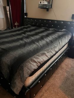 Bed and frame with mattress