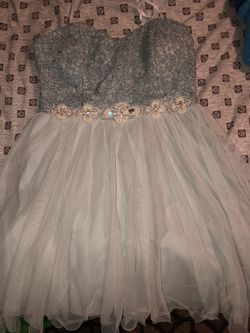 Short Strapless Dress (teal/light green)