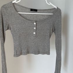 Slim Fit Grey Crop Top 