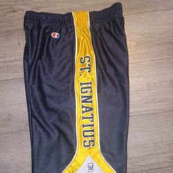 Champion Brand Mesh Basketball Shorts Size Medium Navy Blue And Yellow