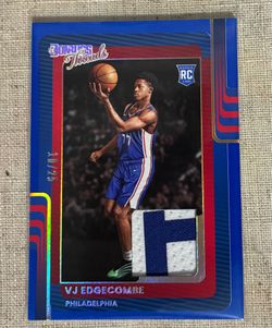 Donruss threads VJ Edgecombe jersey 2-color patch 10/25