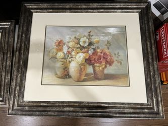 Framed Wall Art Home Decor Flower Wall Painting 1pc