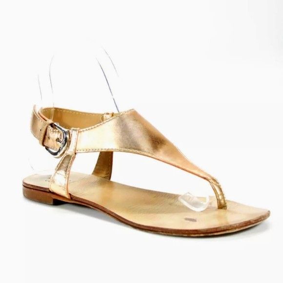 CO OP BARNEYS NEW YORK ROSE GOLD T-STRAP SAndals 6