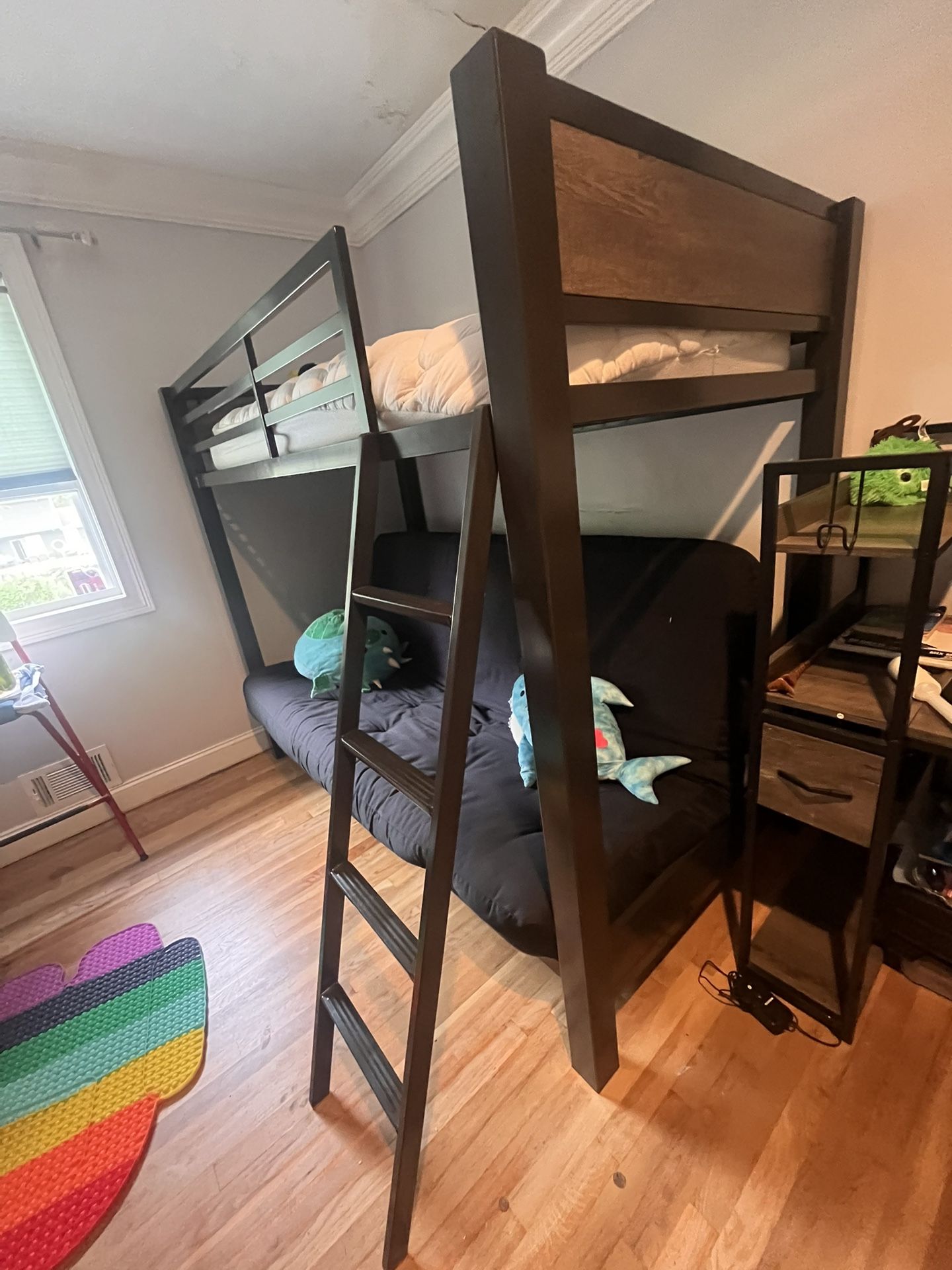 Heavy Duty Bunk Bed And Queen Futon Couch