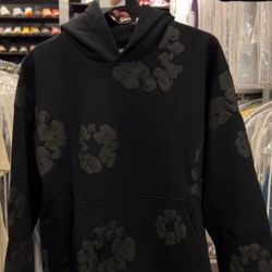 denim tears hoodie all black mono 