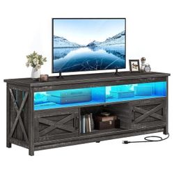 LED TV Stand for 75/65 Inch TV Table Cabinet Dark Grey - 65 inches