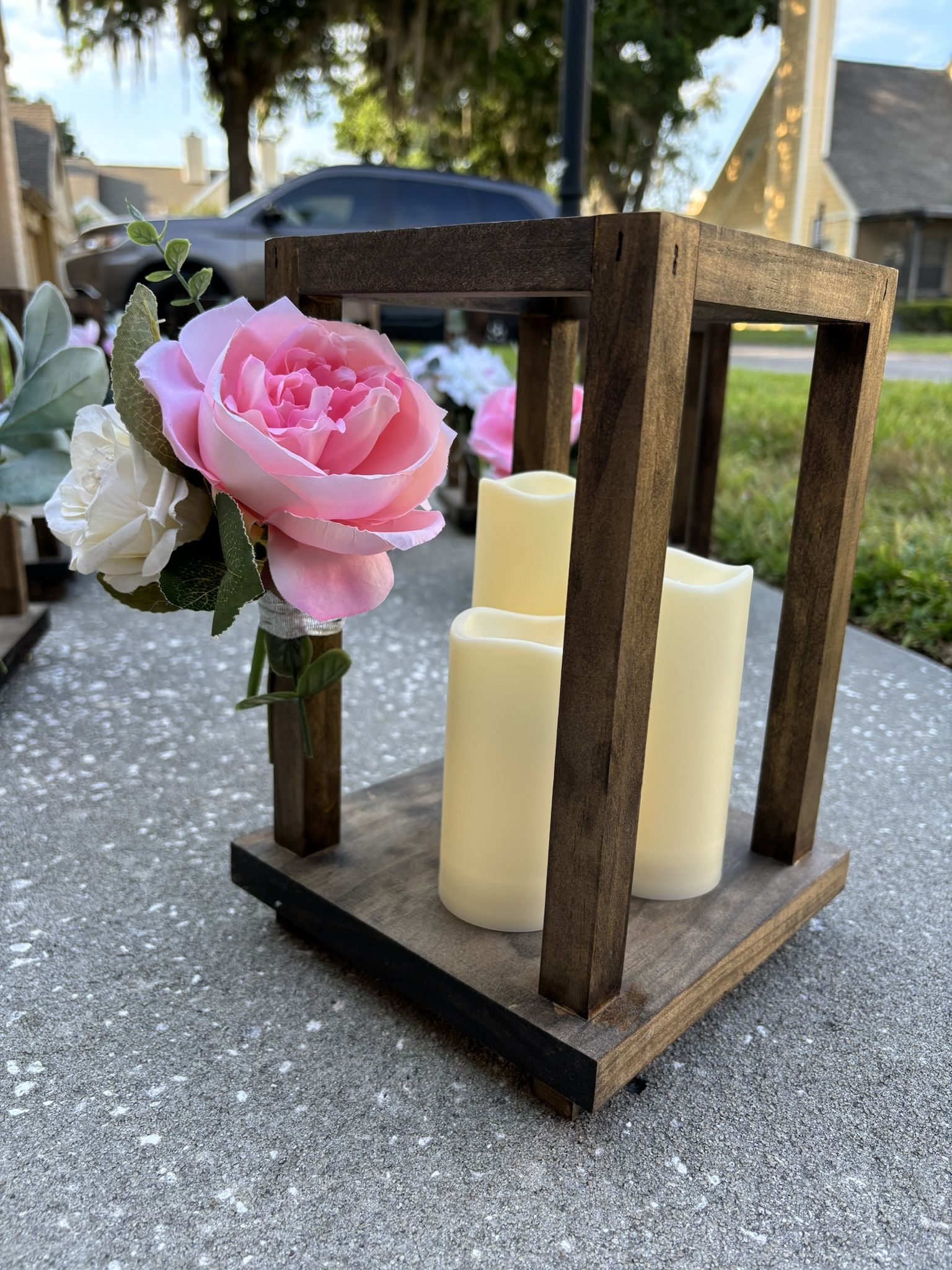 Wooden Lanterns and Candles 