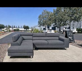 $395.00 !!! New 104” Grey Fabric Sectional Sofa Couch