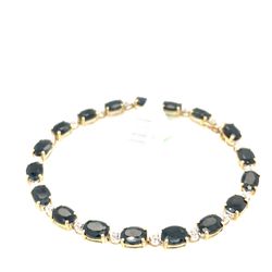 10KT Yellow Gold 7-1/2 Sapphire Bracelet 9.20g 174611