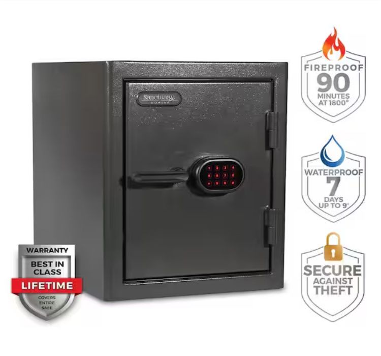 BRAND NEW IN BOX Diamond 2.2 cu. ft. Fireproof/Waterproof Home and Office Safe with Electronic Lock Dark Gray Hammertone Finish