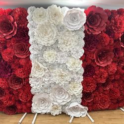 Custom Flower Red And White Backdrop (3 Pieces) $500 OBO