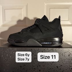Air Jordan 4 Retro Black Cat Mens size 11 GS size 6y size 7y