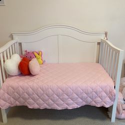 Convertible Crib with Toddler Bed Conversion – White 