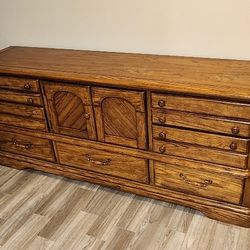 OAK BUFFET AND DRESSER