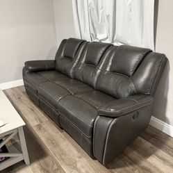Three Piece Matching Leather Living Room Set 