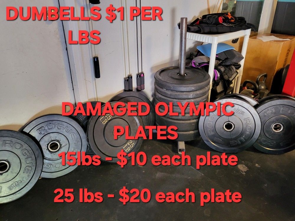 Old Olympic Plates Rubber And Iron 10s, 15s, 25s, 35s Lbs.
