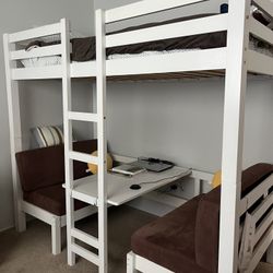 Coaster Twin Convertible Loft Bunk Bed - White