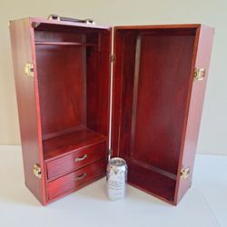 18" Doll Wood Wardrobe Closet Trunk Carrying Case Fits American Girl