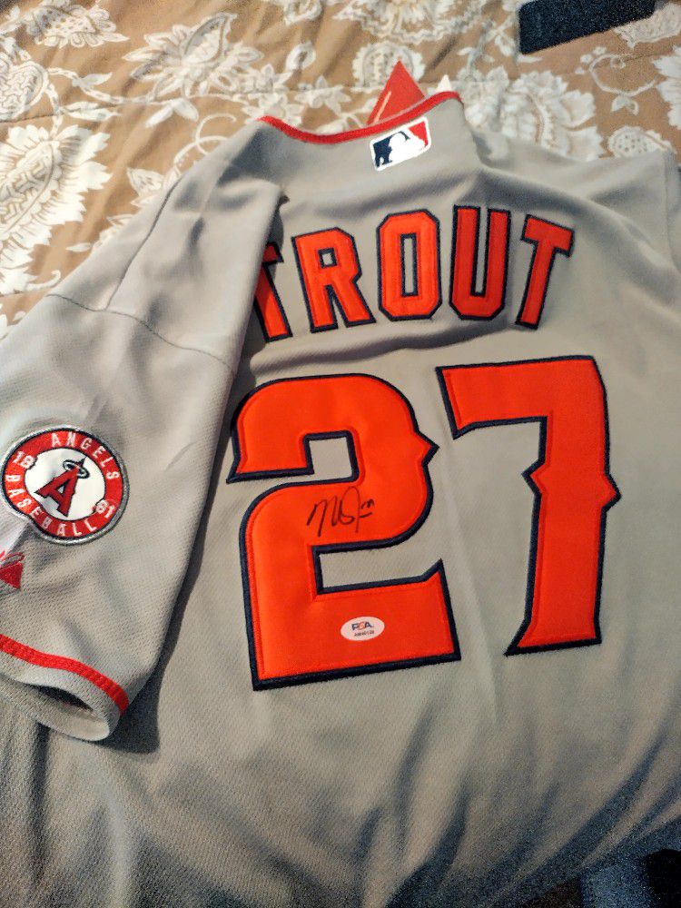 mike trout autographed jersey