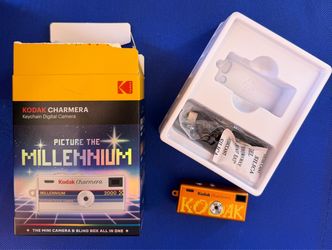 KODAK CHARMERA Keychain Digital Camera Blind Box Millennium Single Box Mini Camera, 1.6 Megapixels,Micro SD Card Slot.  Open box but never used. Cash 