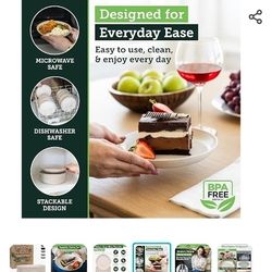 Grow Forward Wheat Straw Plates - 8 inch, Set of 8