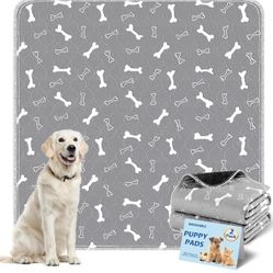 Baodan Washable Pee Pads for Dogs Large 54" x 54" 2-Pack Reusable Puppy Pads Pet Training Pads, Fast Absorb Dog Mats, Waterproof Whelping Pad, Non-Sli