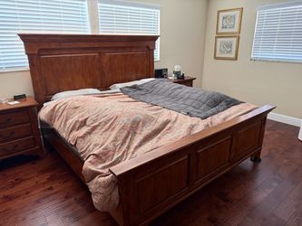 King Size Wood Panel Bed Frame