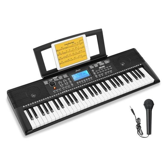 DEK-610 Piano Keyboard, 61 Keys Digital Piano for Beginner