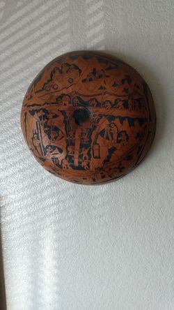 Set of 4 Mexico, south American carved Gourds 1900s👌