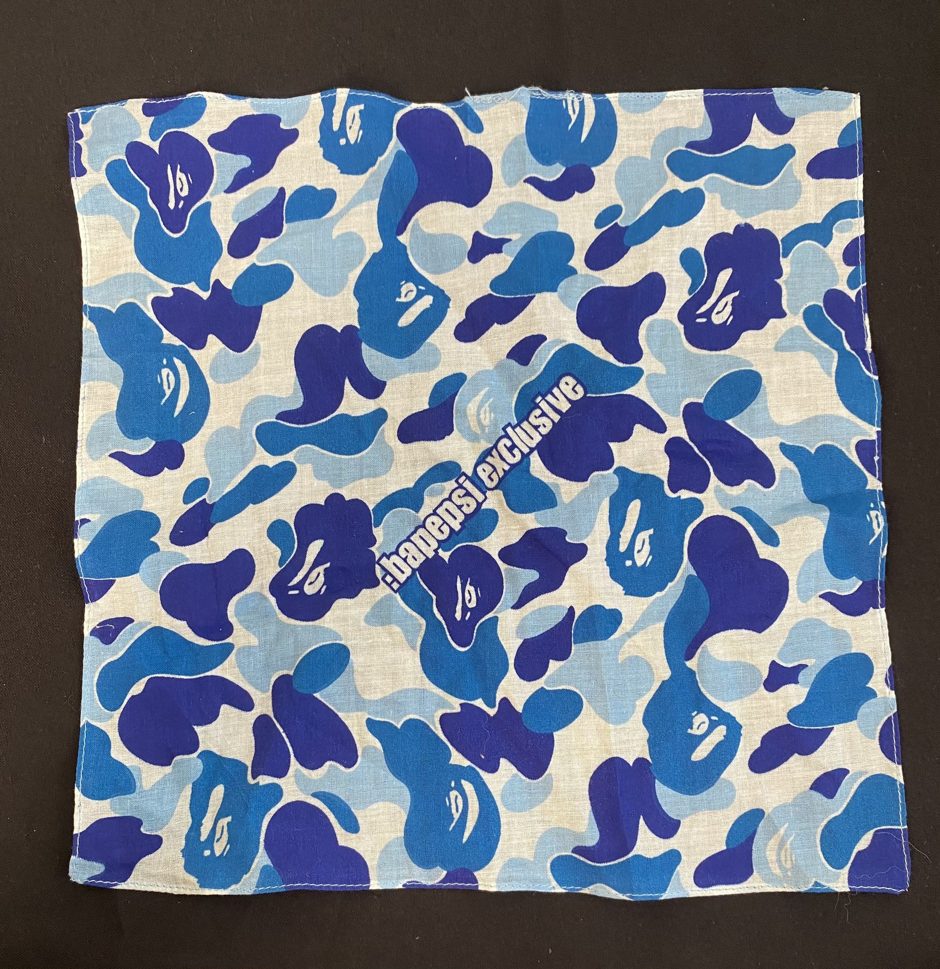 A Bathing Ape Bape x Pepsi Collab (Bapepsi) Relax 2001 Handkerchief Blue Ape Camo (Unused) Rare (Japan Exclusive) (Rare Collectors Item!)