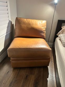 Pottery Barn Genuine Leather Part Sectional Couch