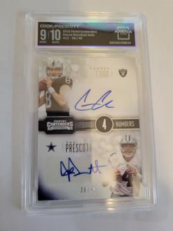 2016 Contenders Round Numbers Dual Rookie Dak Prescott Connor Cook #/40 Arena Club 9 Auto 10