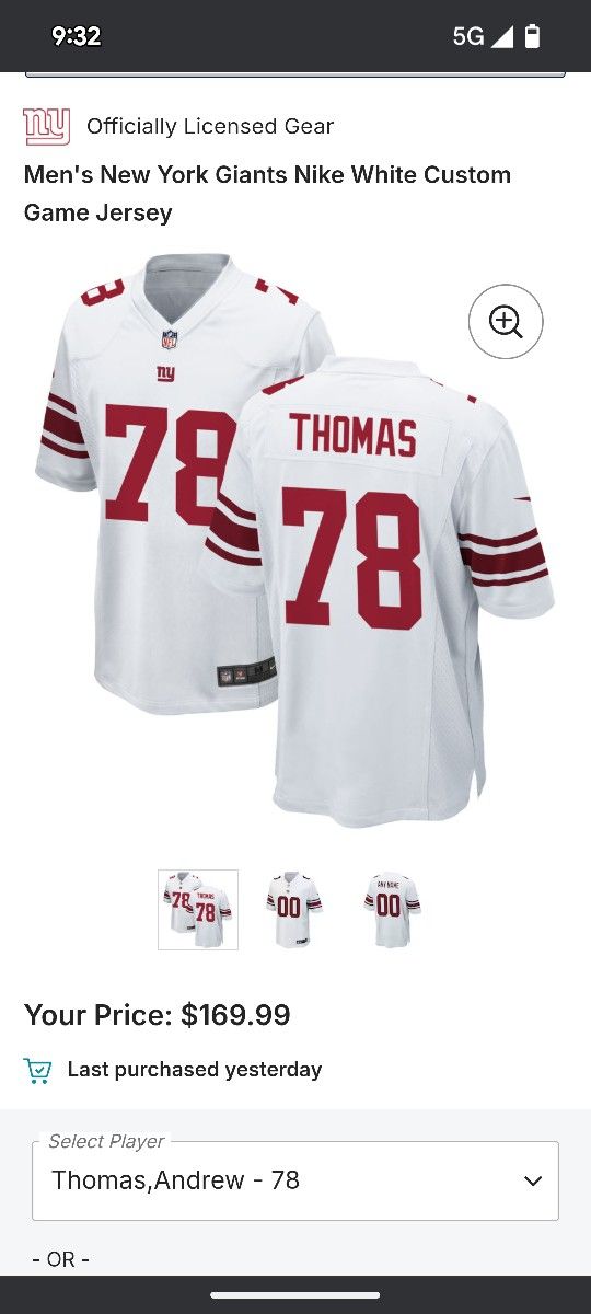 NY Giants #78 Jersey