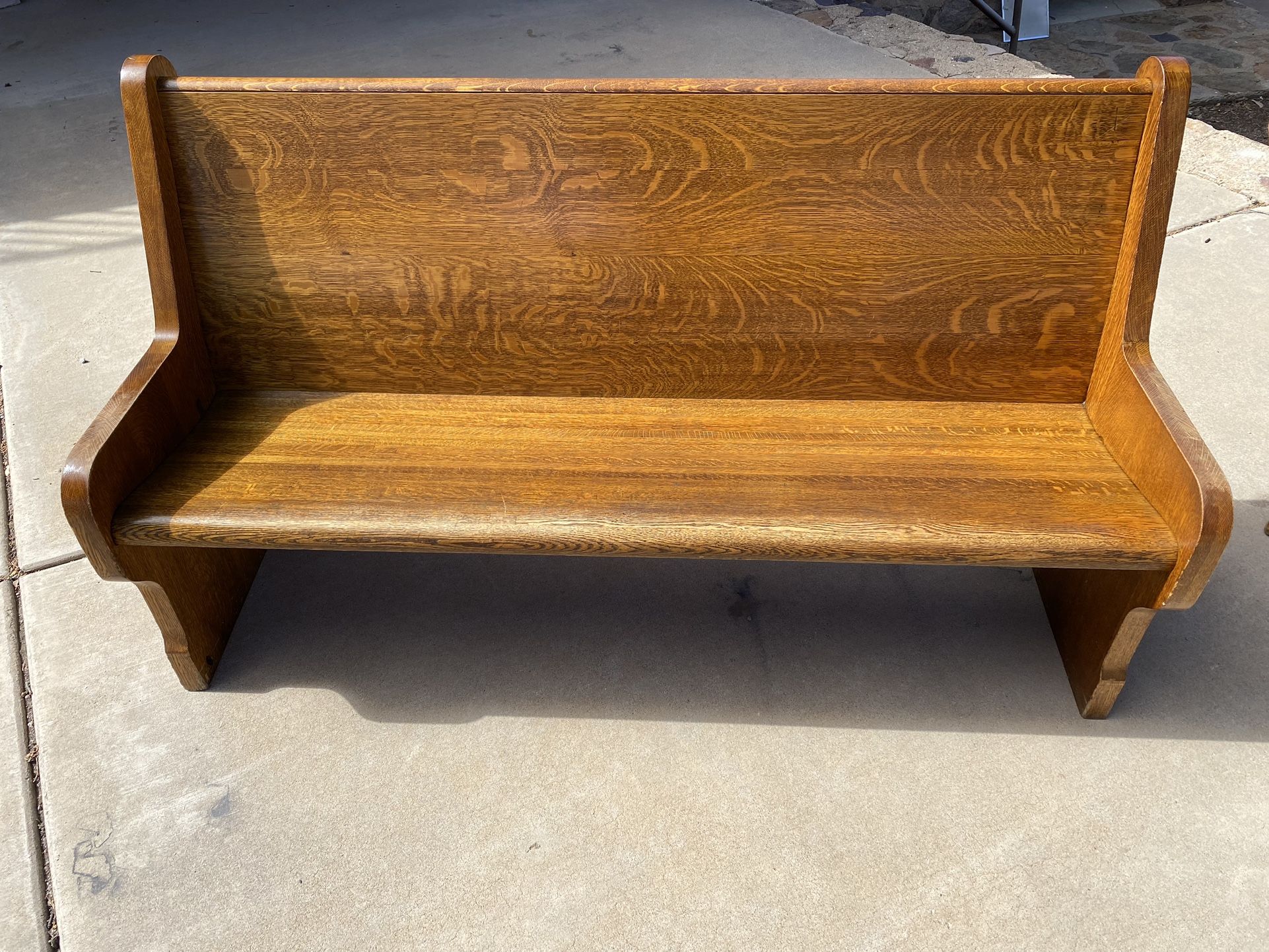 Solid Oak Church Pew-Beautiful! 