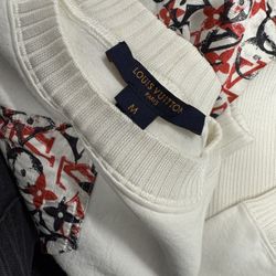 Louis Vuitton White Sweatshirt Monogram Detail