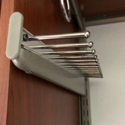 FreedomRail closet organizer: Sliding Tie and Belt Rack, O-box Drawer, Shoe Cubby