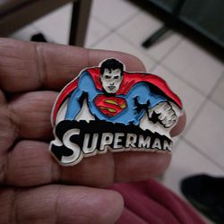 Vintage Superman Pin Button Badge Pin back 