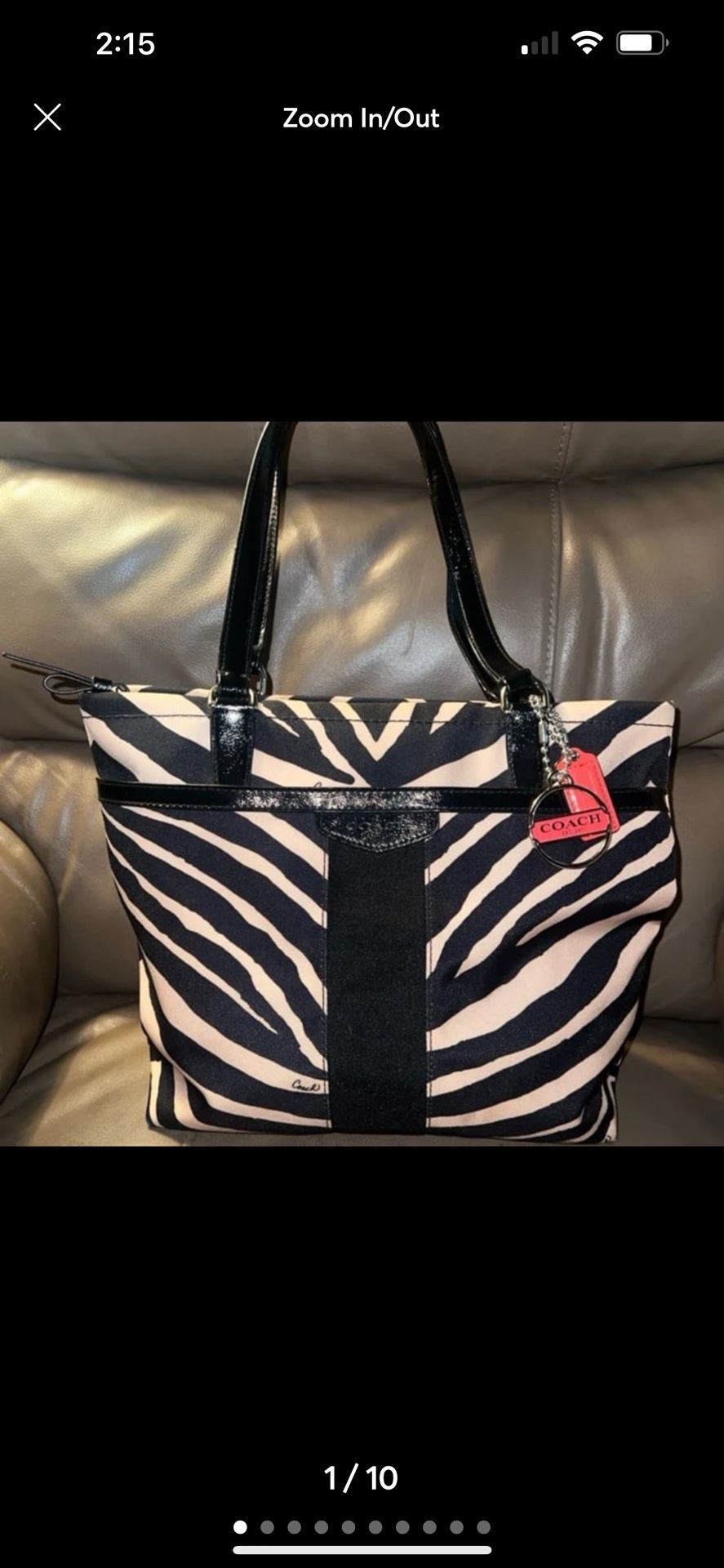 Coach Zebra Print Tote