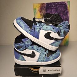 Size 6c - Kids Tie Dye Jordan 1's - $80