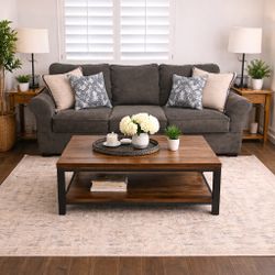 Dark Olive Green Plush Sofa – Excellent Condition $100