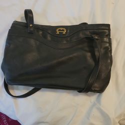 Black Leather Hand Bag
