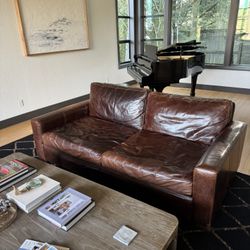 Restoration Hardware Maxwell Leather Sofa