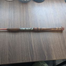 Vintage Wooden Handle Fishing Rod