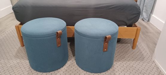 2 storage ottomans