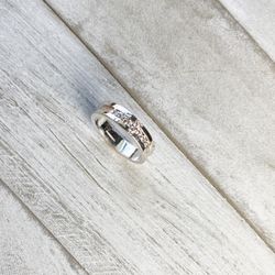 Silver Cross Ring With Zirconia