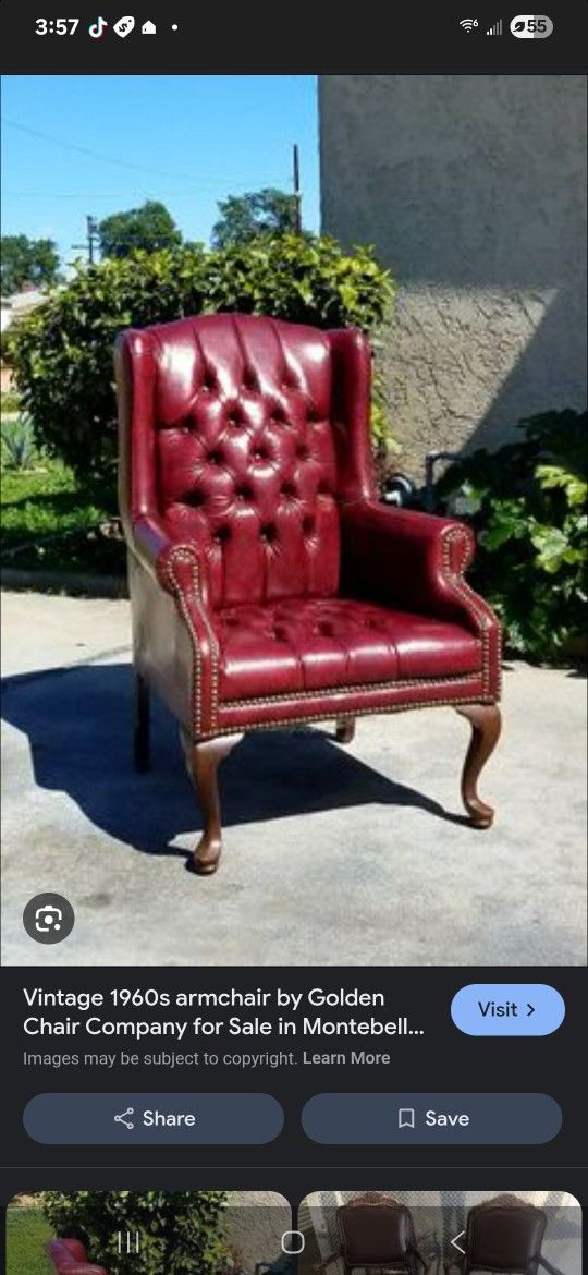 1960 Vintage Tufted Leather Chesterfied