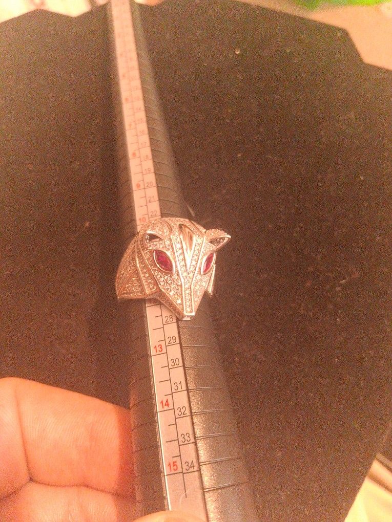 Mens Sterling Silver Wolf Ring